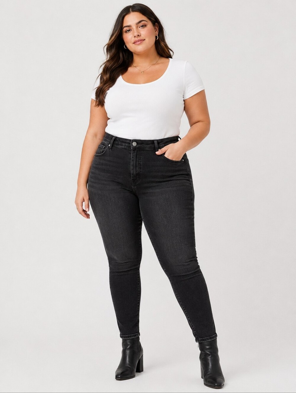Torrid Premium Sky High Skinny Jeans Black High Rise Size 18R